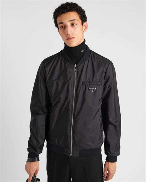 prada men's hooded jacket|prada bomber jacket for men.